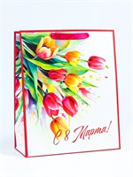 Пакет подарочный ламинированный вертикальный «С праздником!», M 26*32*12см 123176