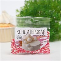 Посыпка кондитерская с мягким центром «Бисер» розовая, красная, серебро, 20гр 123290