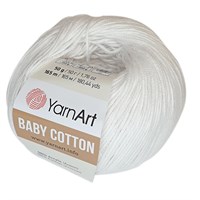 Пряжа YarnArt Baby cotton 50%хлопок/50%акрил,165м/50г, №400 123629