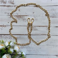 Ручки д/сумок металл цепь цв.золото 115 см * 0,8 см  119408