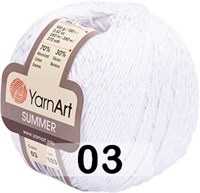 Пряжа YarnArt Summer 70%хлопок/30%вискоза, 350м/100 гр №03 123632