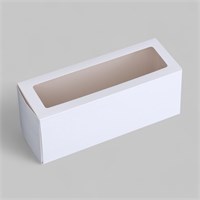 Коробка под рулет с окном, белая 27,5*11*10см 123900