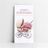 Конверт д/денег «Добро пожаловать, малышка», 16.5*8см 124108