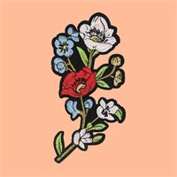 Термоаппликация «Цветы», 16*8см, разноцветная 124174