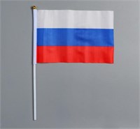 Флаг России, 14*21см, шток 30см, полиэфирный шёлк 124189