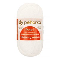 Пехорка Жемчужная 50% хлопок, 50% вискоза 100г 425м, цв. 01 Белый 124461