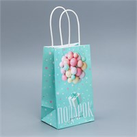 Пакет подарочный крафтовый, «Подарок для тебя», 12*21*9см 124521
