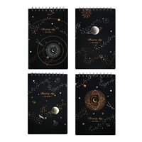 Скетчбук А5, 30 черных листов на гребне, "Космос", твердая подложка, плотность 110гр, МИКС 1шт 124543
