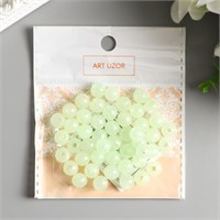 Бусины д/творчества пластик "Фосфорные" н-р 20гр 0,8*0,8см 124553