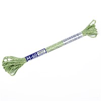 Нитки Мулине Гамма NM металлизир M-60 белый/салатовый 124578
