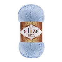 Пряжа Alize Diva stretch 8% эластик/92% микрофибра 100гр, цв.350 Нежно-голубой  105017