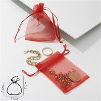 Мешочек подарочный, 7*9см, красный 124920