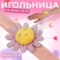 Игольница на браслете «Цветочек», 23*8см, розовая, МИКС 124999