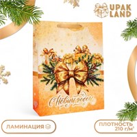 Пакет ламинированный вертикальный «Золотой бант», L 31*40*12см 125163