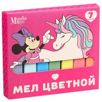 Мелки цветные школьные 7шт «Единорог» «Минни Маус и единорог» 125459