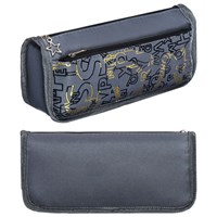 Пенал школьный Calligrata, мягкий, 2 отделения, 80*210*65мм, объёмный, серый 125576