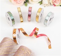 Лента упаковочная д/декора и подарков, ассорти, 1.2см*5м 1шт 125617
