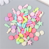 Бусины д/творчества пластик «Морские. Пастельные тона», н-р 78шт, 15гр, 1*1см 125626