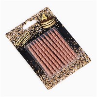 Свеча д/торта «Спираль», 10шт, 6см, средние, шампань 125654