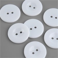Пуговица 2 прокола, d25мм, белая, 1шт 125663