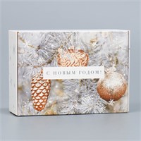 Коробка подарочная новогодняя складная «Снежные шары», 14*10*5см 125724
