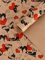 Бумага упаковочная крафт «Ля Мур», черный/красный, 0.72*10м, 60±5%гр 125745