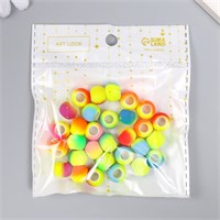 Бусины д/творчества пластик «Неоновые половинки», н-р 20гр, 1.1*1.1*0.9см 125775