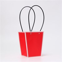 Сумка д/цветов красная влагостойкая, 17*17-11.5*11.5-20см  125943