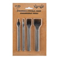 Н-р строчных ромбовидных пробойников д/кожи, шаг 4мм, 4шт, LT-024 126047