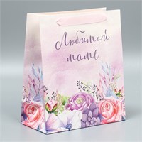 Пакет подарочный ламинированный, «Любимой маме», ML 27*23*11.5см 126064