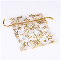 Мешочек подарочный новогодний органза «Колокольчики», 10*12см 126159