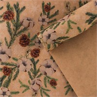 Упаковочная бумага на Новый год крафтовая «Шишки», 70*100см 126188