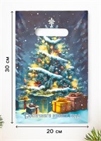Пакет подарочный новогодний «Сказочного Нового Года», полиэтиленовый с вырубной ручкой, 20*30см 126319