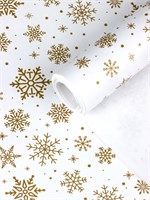 Бумага упаковочная новогодняя крафт, «Снежинки», на белом 75г/м² 0.72*10м 126329