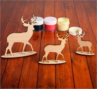 Н-р фигурок д/декора «Олени на подставке», 3шт, д/росписи, 5*6.5см, 7*8.5см, 9.5*11см (без красок) 20209