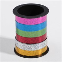 Лента упаковочная голографическая, ассорти, 6цв, 0.8см*3м 17436