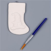 Ёлочная игрушка под роспись «Носочек» с подвесом, кисть 126766