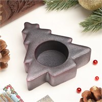 Подсвечник на 1 свечу «Ёлочка», 2.5*9см, серебро 126794