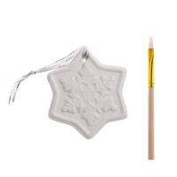 Ёлочная игрушка под раскраску «Снежинка» с подвесом, кисть 126821