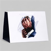 Пакет подарочный ламинированный с широким дном, Style, 25*19*18см 126875