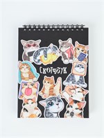 Скетчбук А6, 80л, 100г/м в твердой обложке «Котики» 126881