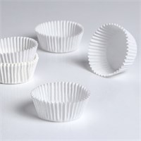 Форма д/выпечки кексов бумажная, 5*2.5см, одноразовая, белая н-р 25-30шт 126885