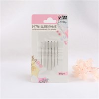 Иглы д/вышивания по канве, d0.76/0.94/1.05мм, 3.7-4.6см, 6шт 126894