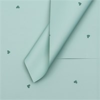 Пленка д/цветов и букетов, 57*57см, «Сердечки», зелёная, 65мкм 126975