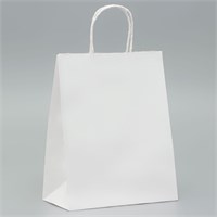 Пакет крафт без печати, белый, круглая ручка 22*12*28см 126990
