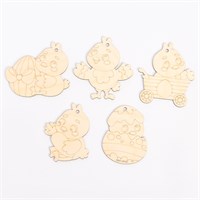 Заготовки д/творчества. Роспись по дереву «Пасха: цыплята», 5шт 127003