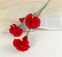 Цветы искусственные «Гвоздички», 8*67см, красные 127007