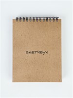 Скетчбук А6, 80л, 100г/м в твердой обложке «Крафт» 127038