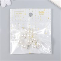 Декор д/творчества пластик «Жемчужина-капелька с петелькой» н-р 10шт 1.4*1см 127065