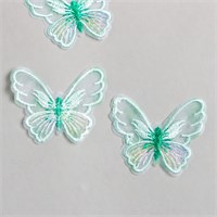 Декор д/творчества текстиль вышивка «Бабочка зелёная», 4.7*5.5см 1шт 127081